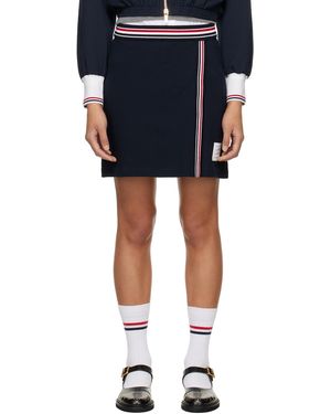 Thom Browne Rwb Trim Wrap Miniskirt - Blue