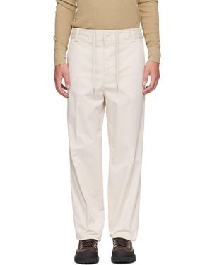 Moncler Off- Tailored Cotton Trousers - Natural