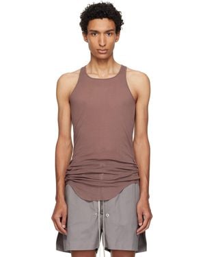 Rick Owens Tower Basic Rib Tank Top - Brown