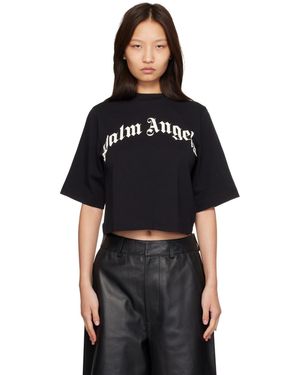 Palm Angels Curved Logo Boxy T-Shirt - Black