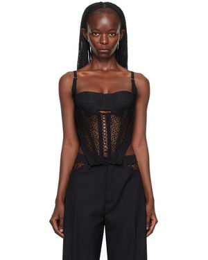 Dion Lee Lace-Up Corset Tank Top - Black