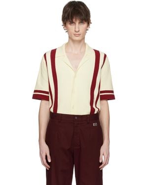Dolce & Gabbana オフホワイト コットン ニットポロシャツ - レッド