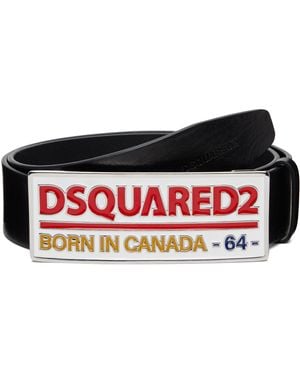 DSquared² Logo Plaque Belt - Black
