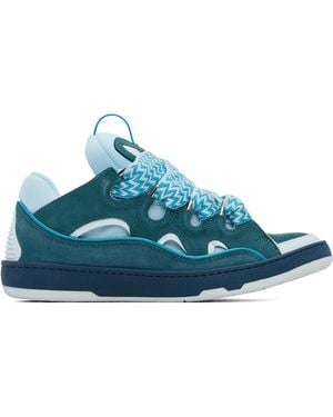 Lanvin Bicolour Curb Trainers - Blue