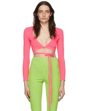 MSGM Pink Polyester Cardigan - Red