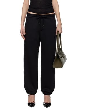 McQueen ブラック Embroidered Skull ラウンジパンツ