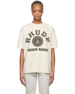 Rhude オフホワイト French Riviera' Tシャツ - ナチュラル
