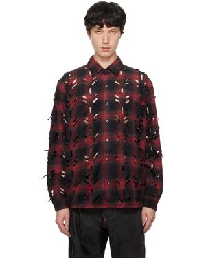 JUNTAE KIM レッド レーザースラッシュ シャツ