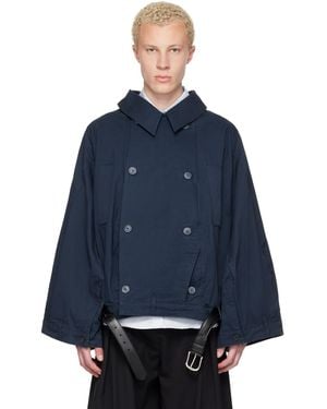 HODAKOVA Blouson Bleu Marine À Double Boutonnage