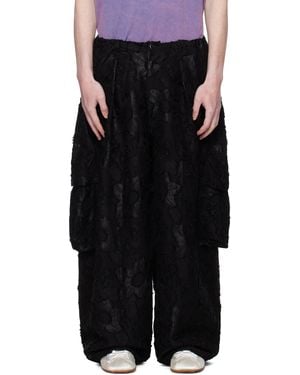 Collina Strada Jacquard Pleated Cargo Pants - Black