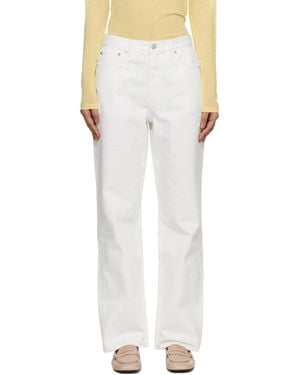 DUNST Off- Essential Straight Full Length Jeans - White