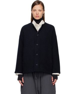 CASEY CASEY/カーディガン/XS/ネイビー/ノーカラージャケット SHIPS any カーディガン any:「手洗い可能」ミラノリブ ノーカラー