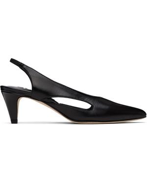 BY FAR Runa Creased Calf Leather Heels - Black