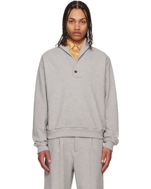 SOSHIOTSUKI Pull Molletonné Gris À Col Châle