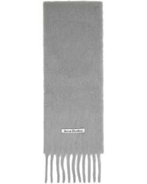 Acne Studios Mohair Logo Scarf - Black