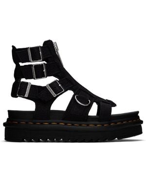 Dr. Martens ヌバック Olson ジッパー グラディエイターサンダル - ブラック