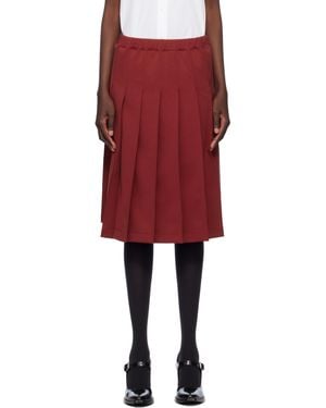 Comme des Garçons バーガンディ ポリエステル ジャージ ミディアムスカート - レッド