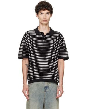 Represent California Striped Polo - Black
