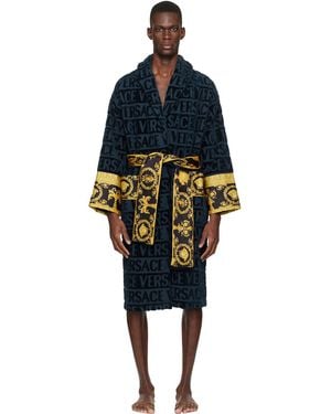Versace 'I Heart Baroque' Bathrobe - Black