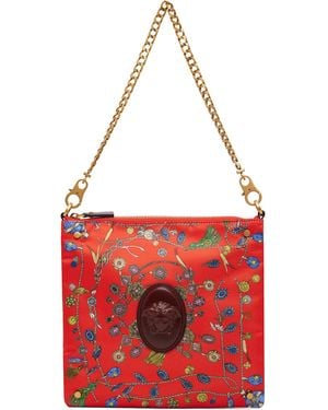 Versace Cabine Printed Duchesse Shoulder Bag - Red