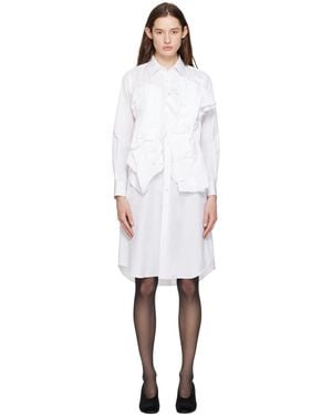 Comme des Garçons ホワイト ラッフル ミディアムワンピース - ブラック