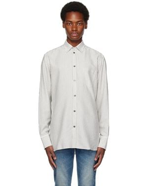 Golden Goose White & Black Striped Shirt