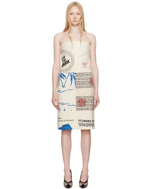 Marine Serre ベージュ Regenerated Tote Bags ビスチェ ミディアムワンピース - ブラック