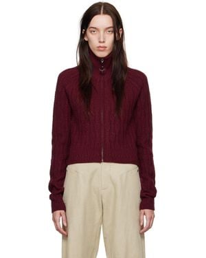 Hyein Seo Pull Écourté Bourgogne En Tricot - Rouge