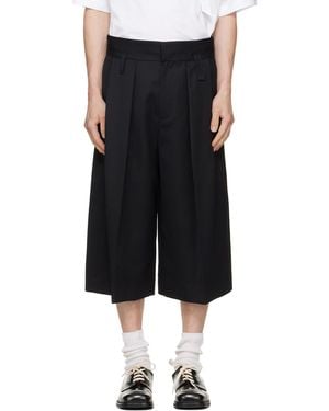 Simone Rocha Peeling Waist Wide Leg Shorts - Black