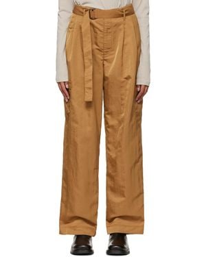 Deveaux New York Tan Cinch Belt Trousers - Green