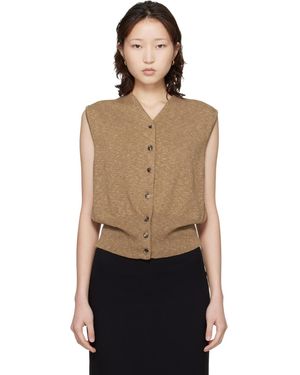 Cordera Gilet Kaki En Coton À Effet Marbré - Noir