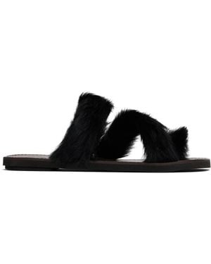 Dries Van Noten ブラック オープントゥ サンダル