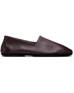 Lemaire Burgundy Indoor Slipper Loafers - Black