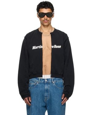 Martine Rose Ssense Exclusive Shrunken Zip-Up Sweatshirt - Blue