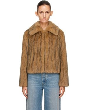 BOSS Short Faux-Fur Jacket - Brown