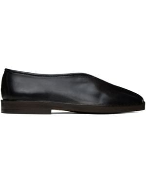 Lemaire Black Flat Piped Slippers