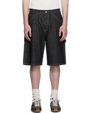 Neighborhood Short De Peintre Noir En Denim