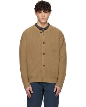 Uniform Bridge Fisherman Wool Knit Cardigan - Blue