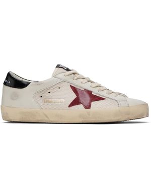 Golden Goose En Goose オフホワイト&バーガンディ Super-star Double Quarter スニーカー - ブラック