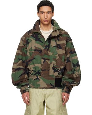 HYACYN Blouson Aviateur Anatnom Brun Et Kaki À Motif - Vert
