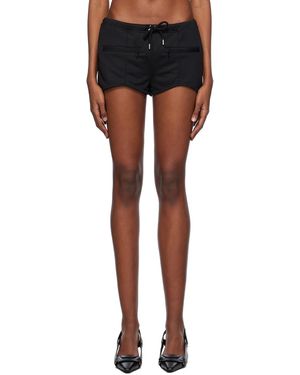 Courreges Mini short noir en jersey interlock