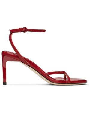 Dear Frances Criss Leather Heeled Sandals - Red