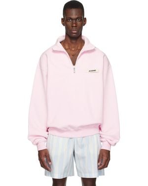 Jacquemus 'The Gros Grain Zipped-Rollneck' Sweatshirt - Pink