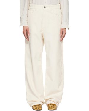 Rohe Off- Bruun Signature Baggy Corduroy Pants - White