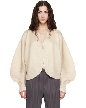 Pleats Please Issey Miyake Coast Cardigan - Natural