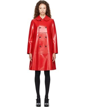 Comme des Garçons Synthetic Leather Coat - Red