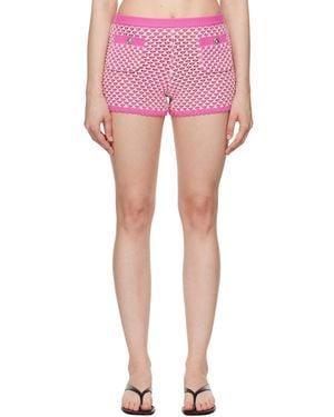 Versace Crochet Knit Shorts - Pink