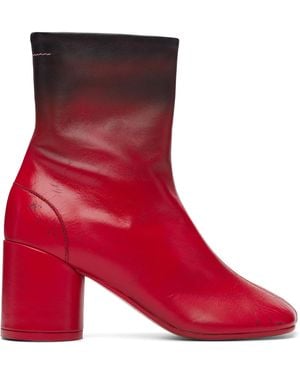 MM6 by Maison Margiela Anatomic Block-Heel Boots - Red