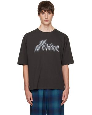 we11done Rhinestone Logo T-Shirt - Black