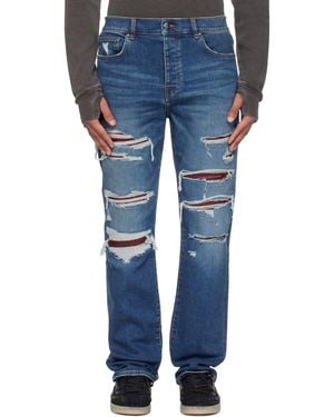 Amiri Croc Slim Thrasher Jeans - Blue